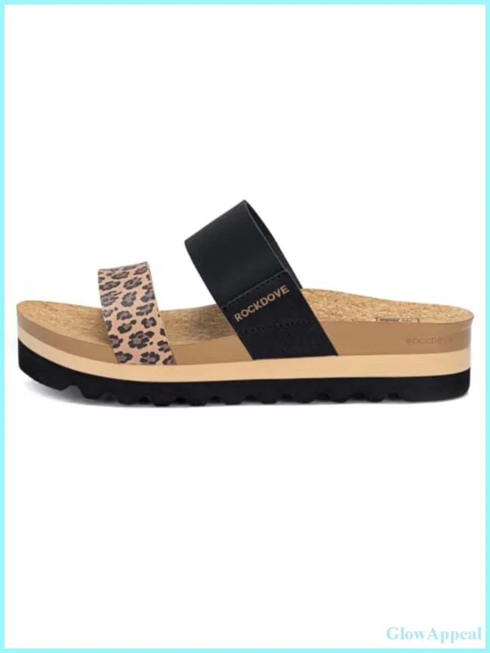 Women's Platform Slide Sandals with Arch Support, Vegan Leather, EVA Sole